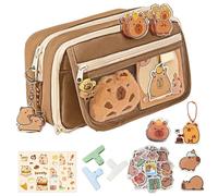 Capybara Pencil Case, Large Capacity Cartoon Stationery Holder, Cute Pen Storage Pouch With Sticky Notes Stickers And School Supply Accessories, Perfect For Students, 8.66x5.12x2.95 In