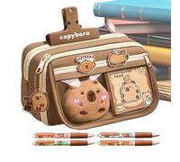 Capybara Pencil Case, Pencil Pouch, Ampia Capacity Pencil Case, Quirky Pencil Pouch, Capybara Print Pencil Case, Multi-Layer Pencil Pouch, Penna Holder Case, Office Supplies Storage, Teen Girls