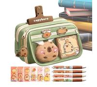 Capybara Pencil Case, Pencil Pouch, Ampia Capacity Pencil Case, Quirky Pencil Pouch, Capybara Print Pencil Case, Multi-Layer Pencil Pouch, Penna Holder Case, Office Supplies Storage, Teen Girls
