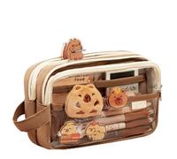 Capybara Pencil Case, Transparent Animal-Themed Pencil Pouch with Wide Mouth Opening, Multi-Compartment Storage Organizer, Stylish Container for School Supplies Cosmetics Travel Needs, 21x7x12cm