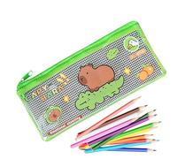 Capybara Pencil Case, Transparent Pencil Case, Zippered Pencil Case, Portable Pencil Pouch, Cute Stationery Case, Wide Opening Pencil Case, Capybara Pen Holder, Pencil Bag for Office, Cute Pencil Hold