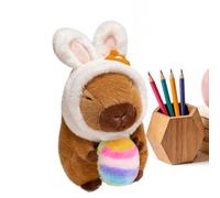 Capybara Plüschtier - 7.87 Zoll Kuscheltier Figur | Weiches Samt Stofftier - Niedliche Capybara Mit Hasenohren Und Osterei Aus PP Baumwolle Als Dekoration Für Schlafzimmer Oder Geschenk