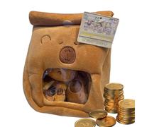 Capybara Plush - 7.87x6.69 Inches Cute Capybara Plush | Soft Decorative Coin Purse | Adorable Stuffed Animal Wallet For Travel, Study Desk, Car Decor, Gift For Kids & Adults, Bedroom Display & Collec
