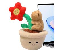 Capybara Plush Hugging Doll, Integrated Planter Stuffed, Character Decor Figurine, Multi Age Aesthetic Plush Sculpture, Reinforced Stitching for Details, Sophisticated Atmosphere for Bedroom Usage