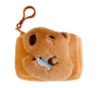 Capybara Plush Purse, Adorable Stuffed Coin Bag, Capybara Coin Pouch, Soft Velvet Handbag with for Kids & Adults, 4.72x3.35 inches, Apricot/White/Brown, Cotton & Velvet