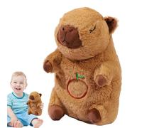 Capybara Plush Respiration Animal Peluche - Sleeping Snuggle Heartbeat Animale Riempimento | Respirare la Nutria di Nutria con musica e luce per bambini piccoli, ragazzi e ragazze