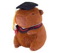 Capybara Plush - Tessuto di peluche giocattolo abbraccio, animale morbido portatile | Classe Senior Keepsake Graduate Capybara con Scorrimento del cappello, adorabile divisa decorativa di laurea per l