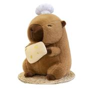Capybara Plush Toy, Stuffed Animal, Plush Material, Cute Soft, Chef Hat Design, Hug-Friendly Material, 11-Inch, Brown, 1-Pack, Gift For Kids And Adults, 30cm,Safe For