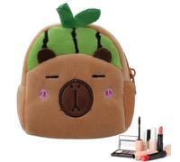 Capybara - Portamonete in peluche portatile, organizer per denaro, clip per | Fermaglio per capelli con cuffie e biglietti da visita al cioccolato, per ragazzi e