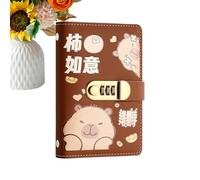 Capybara - Raccoglitore per banconote, sicuro per banconote, 17,8 cm, per budget, libro di risparmio banconote, finanza in pelle con blocco password, tracker personale della ricchezza per risparmiare