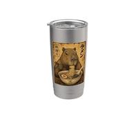 Capybara Ramen Noodles Ukiyo-e Japanese Art Poster Bicchiere termico in acciaio inox doppia parete