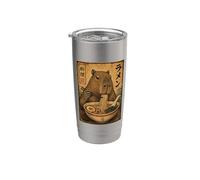 Capybara Ramen Noodles Ukiyo-e Japanese Art Poster Bicchiere termico in acciaio inox doppia parete