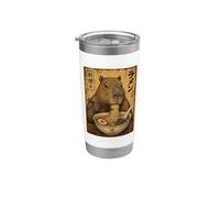 Capybara Ramen Noodles Ukiyo-e Japanese Art Poster Bicchiere termico in acciaio inox doppia parete
