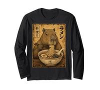 Capybara Ramen Noodles Ukiyo-e Japanese Art Poster Maglia a Manica