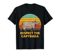 Capybara Respect Meme Retro Roditore Fauna Selvatica Humor Art Maglietta
