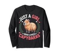 Capybara Rodents Kids Just A Girl Who Loves Capybaras Maglia a Manica
