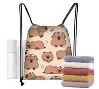 Capybara-Rucksack, süße Tier-Kordeltasche, wasserdichte, leichte Büchertasche, langlebiges und geräumiges Design, Reise-Sporttasche mit Verwendung für Kinder, Damen, Herren, Workout, , Schulurla