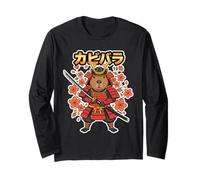 Capybara Samurai Ukiyo-e Giappone Giapponese Katana Maglia a Manica