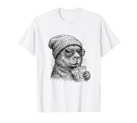 Capybara Scarabocchio Matita Disegno Beanie Iced Coffee Maglietta
