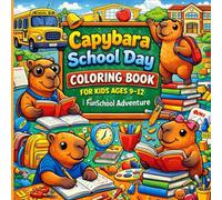 Capybara School Day Coloring Book for Kids Ages 9-12 | Fun School Adventure: 40 Big & Easy School-Themed Coloring Pages Featuring Classrooms, Recess, Learning Activities, and Capybara Friends