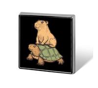 Capybara Seduto su una tartaruga smaltata spilla spilla per donne uomini gioielli zaino cappelli decorazione