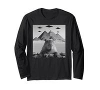 Capybara Selfie At Pyramids Funny Vintage UFO Encounter Cool Maglia a Manica