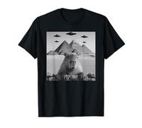 Capybara Selfie At Pyramids Funny Vintage UFO Encounter Cool Maglietta
