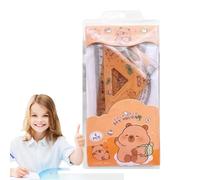 Capybara - Set di 4 righelli per geometria, goniometro per capibara, set di strumenti per matematica e geometria per studenti per scuola e uso domestico