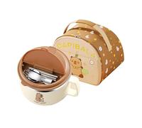 Capybara - Set di ciotole per noodle, 1300 ml, grande per ramen con bacchette e cucchiaio, stoviglie in acciaio Capybara con borsa isolata, per zuppe, insalata, cereali, frutta, scuola