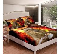 Capybara - Set di lenzuola per bambini con animali del fuoco, lenzuolo con angoli per gli amanti del capybara, set di biancheria da letto per la decorazione della camera Capybara con copripiumino per