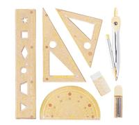 Capybara, set di matematica, set di geometria, strumento di misurazione trasparente, goniometro per scuola, scuola, università, studio, arte, casa, esame, ragazza, ragazzo