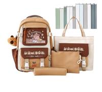 Capybara - Set di zaini per la scuola, zaino di grande capacità con astuccio abbinato, kit per prestazioni estetiche dei cartoni animati, categoria di viaggio per studenti, zaino per ragazzi