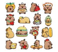 Capybara Shield, Emboidery Covering, Iron on Patch, Heat Adhesive Backing, Pressure Poliestere Thread, Backpack Jacket Hat Craft Decor, 3.94x3.54x0.59 Inches Multicolor 16 Pezzi