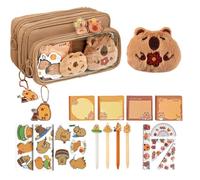 Capybara Stationery Cute Pencil Case Set | Pen Bag Storage Organizer School Supplies For Teen Kids Middle Elementary Classroom College Birthday Christmas Party