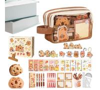 Capybara Stationery Gift - Capybara Pencil Case, Kawaii Pouch Stationery Set, Capybara-Stationerys, grande capacità Pen Bag With Stickers, Animal Pencil Case Cute Stuff For School Supplies