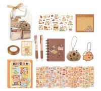 Capybara Stationery Set, Cute Capybara Pencils, 7.68x3.94x7.01 Inches Sticky Notes Desk Ornament, Kids School Accessories, Backpack Pendant Notepad for Children, Boys, Girls and Students Use
