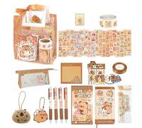Capybara Stationery Set, Cute Capybara Pencils, 7.68x3.94x7.01 Inches Sticky Notes Desk Ornament, Kids School Accessories, Backpack Pendant Notepad for Children, Boys, Girls and Students Use