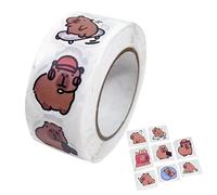 Capybara Stickers, 500pcs Capybara Animals adesivi adesivi, Capybara rotolo adesivi, impermeabile Cartoon Capybara Sticker, adesivi animali adesivi per libri, scatole, imballaggio, del