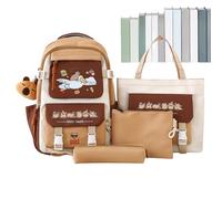Capybara Stuff, grande borsa per libri a più scomparti | Set zaino per la scuola con cartoni animati, per bambini, studenti, casa ormitorio, viaggi, all'aperto, compleanni, feste, C,