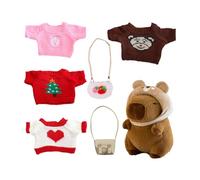 Capybara Stuffed Animal Clothes, Cute Dress-Up Plush Doll, Soft Huggable Toy with Outfit Accessories Adorable Animal Plushied for Girls, Children, Bedroom Decor, Gifting, Playtime Use