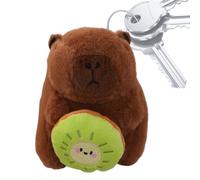 Capybara Stuffed Animal Keychain - Cute Fruit-Holding Plush Pendant For Backpacks And Tote Bags | Kawaii Soft Toy Charm For Kids And Adults | Aesthetic Gift Accessory F́or School Bags Angel Keys, Kiwi