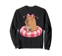 Capybara Su Piscina Galleggiante Bere Boba Bubble Tea Bambini Ragazze Felpa