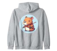 Capybara Suonare Violino Felpa con Cappuccio