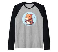 Capybara Suonare Violino Maglia con Maniche Raglan