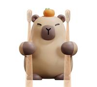 Capybara - Supporto da parete per spazzolino da denti, 8 x 6,5 x 3 cm, organizer per spazzolino da denti da parete estetico adesivo, per bagno, specchio doccia, camper per