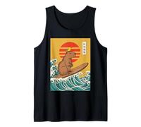 Capybara Surf Giapponese Grande Onda Kanagawa Ukiyo-e Canotta