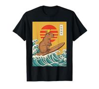 Capybara Surf Giapponese Grande Onda Kanagawa Ukiyo-e Maglietta