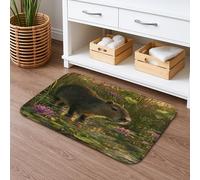 Capybara - Tappetino da bagno con scena della natura, ad asciugatura rapida, con animali selvatici vivaci e fiori, assorbente, antiscivolo, decorativo, in memory foam, lavabile, 40,6 x 61 cm