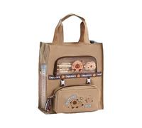 Capybara Tote Bag, Canvas Animal Bag, Large Capacity Travel Daypack Adorable Lightweight Secure Pockets, Kids Tote for Elementary Girls Boys Teens, 11.81x5.51x13.39 Inches, Dark Coffee, Light Coffee