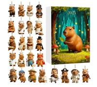 Capybara Toy Adveent - Christmas Countdown Calendar, 2D Acrylic Figures Planner, 24 Days Countdown Planners For Festive Car Rearview Stocking Stuffer Mantel Decor Holiday Tradition